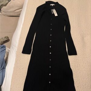 NWT Alex Mill Black Long Sleeve Ribbed Dress